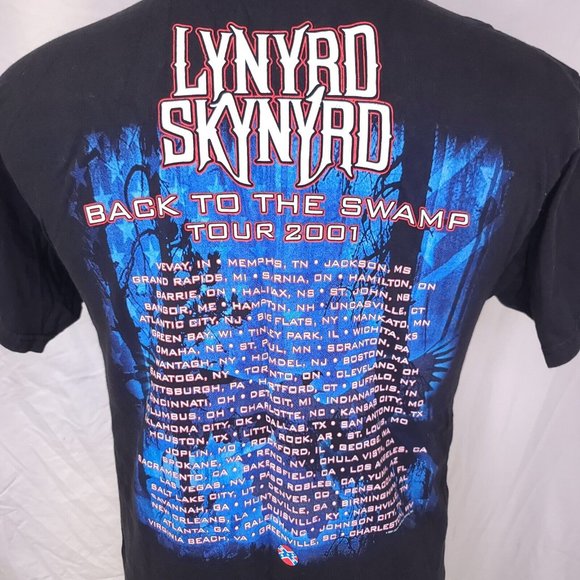 Vtg Lynyrd Skynyrd Medium 2001 Back To The Swamp Tour Concert Rock Eagle T-Shirt - Picture 6 of 13
